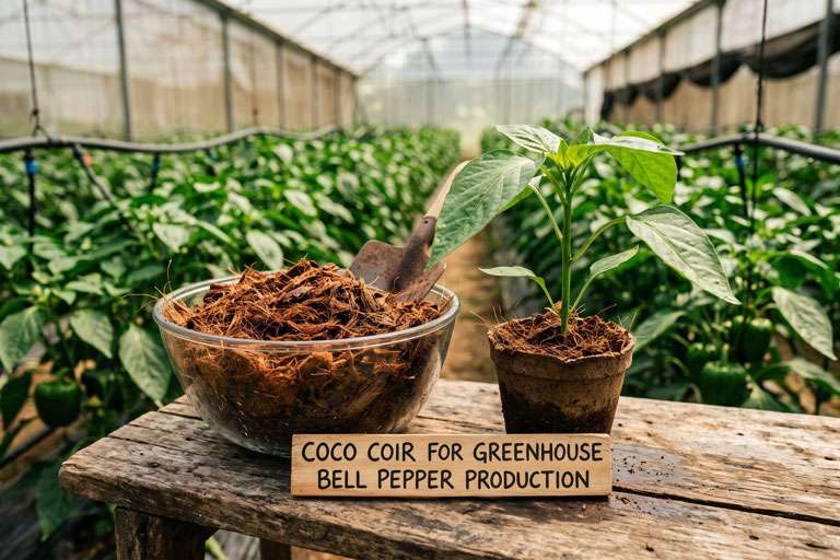 Coco Coir for Greenhouse Bell Pepper Production